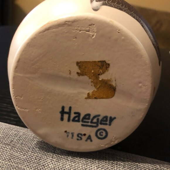 VTG Haeger USA Bulb Art Vase MCM Rustic Brown & White Finish - Picture 5 of 6